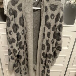 J. Jill Gray Leopard Print Cardigan cozy